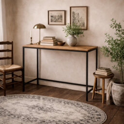 Wyld Haus Lucan Oak-Effect Desk With Black Metal Legs - thumbnail 1