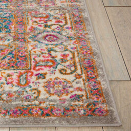 Grey Floral Luxurious Traditional Persian Rug For Dining Room-201Cm X 290Cm - thumbnail 4