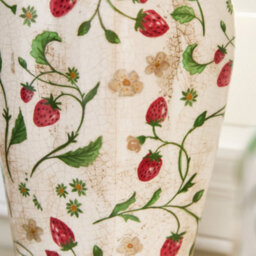 Dibor Vintage Style Strawberry Ceramic Spring Flower Pot Urn Vase - thumbnail 2