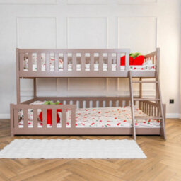 Arte Nicea Cashmere Wooden Bunk Bed 90/120 X 200Cm - Foam Bonnell Mattresses - thumbnail 2
