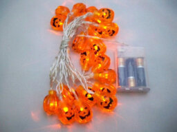Best Artificial 2 Sets Of 20 Pumpkin Led Indoor Halloween Battery 3M String Lights - thumbnail 3