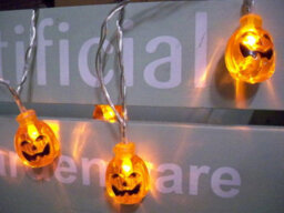 Best Artificial 2 Sets Of 20 Pumpkin Led Indoor Halloween Battery 3M String Lights - thumbnail 2