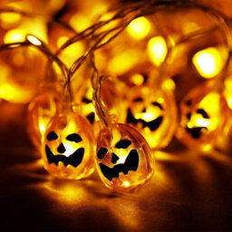 Best Artificial 2 Sets Of 20 Pumpkin Led Indoor Halloween Battery 3M String Lights - thumbnail 4
