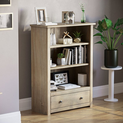 Lassic Vida Designs Panama Solid Pine 1 Drawer Bookcase Freestanding Shelving Unit (H)1100mm (W)800mm (D)350mm - image 1
