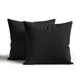 Waterproof Outdoor Garden Patio Cushion Cover And Inner Square Pack Of 2 Black 60Cm X 60Cm - thumbnail 1