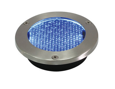 GoodHome Glend Stainless Steel Effect Solar-Powered Blue Led Decking Light, Pack Of 2