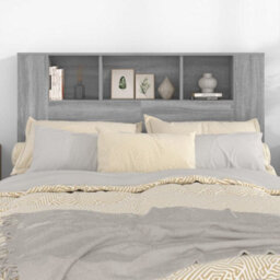 Berkfield Headboard Cabinet Grey Sonoma 140X18.5X104.5 Cm - thumbnail 5