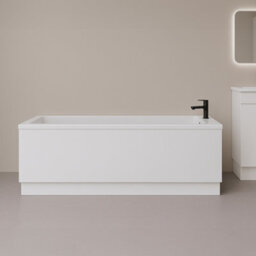 Plum&clay Complete Bathroom Suite Black Taps 500mm White Wall Hung Vanity Unit Bath Shower Screen Toilet Waste - thumbnail 8