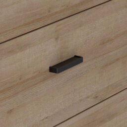 Wyld Haus Yokohama 3-Drawer Display Chest In Matte Black And Riviera Oak - thumbnail 8
