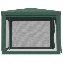Berkfield Party Tent With 4 Mesh Sidewalls Green 3X3 M Hdpe - thumbnail 4