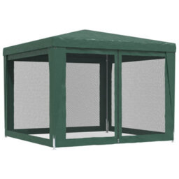 Berkfield Party Tent With 4 Mesh Sidewalls Green 3X3 M Hdpe - thumbnail 5