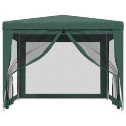 Berkfield Party Tent With 4 Mesh Sidewalls Green 3X3 M Hdpe - thumbnail 3