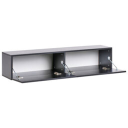 Wyld And Coco Wall-Mounted Tv Stand Black For Tvs Up To 55 Inch With Two Concealed Cabinets Minimalist Design - thumbnail 5