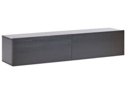 Wyld And Coco Wall-Mounted Tv Stand Black For Tvs Up To 55 Inch With Two Concealed Cabinets Minimalist Design - thumbnail 3