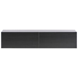 Wyld And Coco Wall-Mounted Tv Stand Black For Tvs Up To 55 Inch With Two Concealed Cabinets Minimalist Design - thumbnail 1