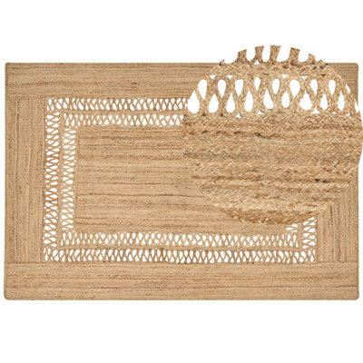 Beliani Rug Yenikoy Beige 200 X 300 Cm Jute - image 1
