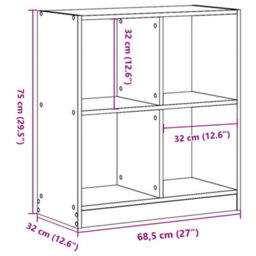 Berkfield Durable Bookcase Concrete Grey 68.5X32X75 Cm Engineered Wood - thumbnail 9