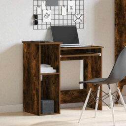 Berkfield Desk With Shelves Smoked Oak 84X40X78 Cm Engineered Wood - thumbnail 3