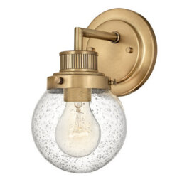Luminosa Lighting Elstead Hinkley Poppy Bathroom Wall Lamp Heritage Brass, Ip44