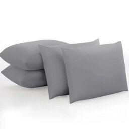 Ameha Grey 100% Microfiber Pillow Cases Soft Standard Pillowcase Envelope Closure Breathable Pillow Cover 2 Pair(50X75 Cm) - thumbnail 6