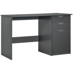 Homcom Computer Desk W/ Drawers Modern Writing Workstation For Home Office Grey - thumbnail 2