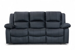 Black Faux Leather 3 Seater Recliner Sofa Varesa - thumbnail 5