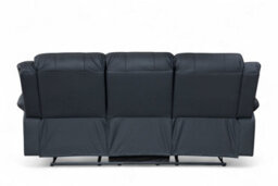 Black Faux Leather 3 Seater Recliner Sofa Varesa - thumbnail 6