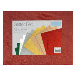 Trimits Glitter Acrylic Felt - 30X23Cm, Assorted Christmas Colours, 12 Pieces, Ideal For Festive Crafts & Decorations - thumbnail 3