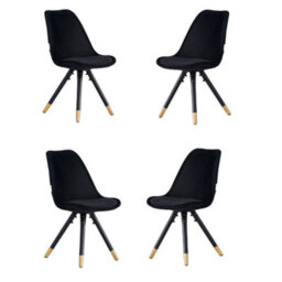 Life Interiors Sofia Dorchester Lux Dining Set, A Table And Chairs Set Of 4, Grey/black - thumbnail 4