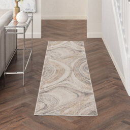 Cream Grey Abstract Modern Living Room Bedroom & Dining Room Rug-66 X 229Cmcm (Runner) - thumbnail 8
