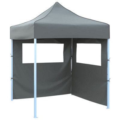 Walplus Professional Folding Party Tent Garden Gazebo Canopy With 2 Sidewalls 2X2 M Steel Anthracite - image 1