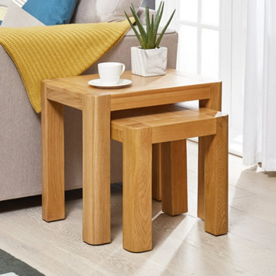 The Furniture Market Soho Oak Nest Of 2 Side Table Set - image 1