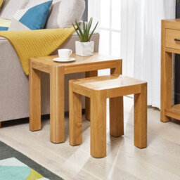 The Furniture Market Soho Oak Nest Of 2 Side Table Set - thumbnail 2