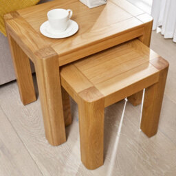 The Furniture Market Soho Oak Nest Of 2 Side Table Set - thumbnail 5