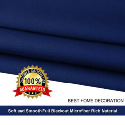 Ameha Navy 230 Gsm Plain Thermal Blackout Pencil Pleat Door Curtain For Bedroom Single Panel Energy Saving 66'' X 84'' Uk - thumbnail 7
