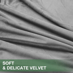 Moonlight Bedding Velvet Ring Top Curtains- Fully Lined Dim Out Blackout Pair, Ultra Soft Thermal Curtains (Grey, 46 X 54 Inch) - thumbnail 8
