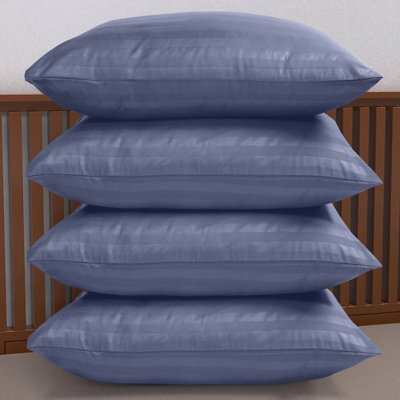 Moonlight Bedding Pillow Cover Set Of 8 Satin Stripe Pattern Microfiber Pillowcases Envelope Closure Bed Pillow Cover(Washed Blue) - image 1