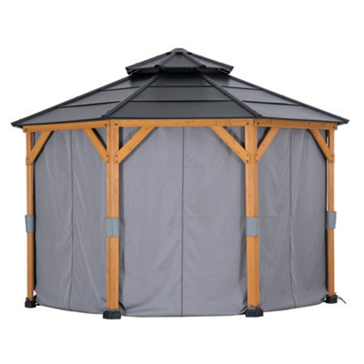 Sunjoy Curtain For Wooden Gazebo -395Cm X 395Cm, Suitable For A102007903 - image 1