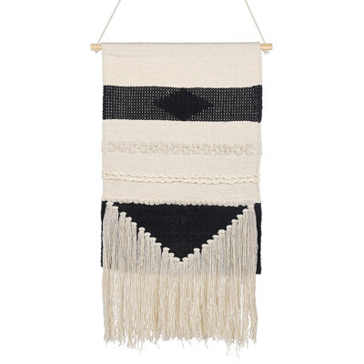 Beliani Fabric Wall Hanging Daska Cotton 107 Cm Beige - image 1