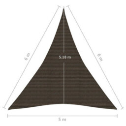 Berkfield Sunshade Sail 160 G/m2 Brown 5X6X6 M Hdpe - thumbnail 6