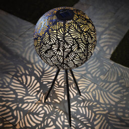 Leaf Effect Solar Powered Sphere Light - 80 X 29Cm Warm Led Glow Globe Garden Lighting - Outdoor Patio Pathway Balcony Decor - thumbnail 1