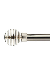 Unknown 16-19mm Geneva Extendable Eyelet Metal Curtain Pole Set Brushed Silver 120-210Cm - thumbnail 1