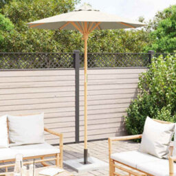 Berkfield Modern Garden Parasol Cream White 180 X 180 X 230 Cm Bamboo - thumbnail 3