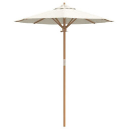 Berkfield Modern Garden Parasol Cream White 180 X 180 X 230 Cm Bamboo - thumbnail 4