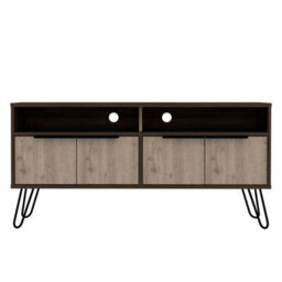 Core Products Nevada Wide Screen Tv Unit With 4 Doors - Smoked Oak, H60.6Cm X W123.5Cm X D38.6Cm - thumbnail 2