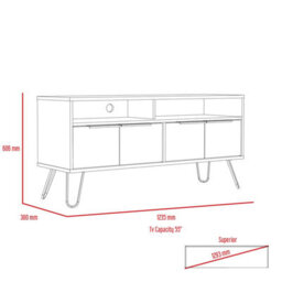 Core Products Nevada Wide Screen Tv Unit With 4 Doors - Smoked Oak, H60.6Cm X W123.5Cm X D38.6Cm - thumbnail 5