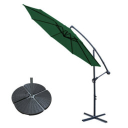 Sundaze 3M Green Garden Cantilever Banana Parasol Umbrella Crank Hanging Patio With Base Weights - thumbnail 1