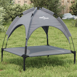 Walplus Dog Bed With Canopy Anthracite Oxford Fabric And Steel