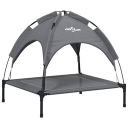 Walplus Dog Bed With Canopy Anthracite Oxford Fabric And Steel - thumbnail 2