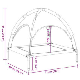 Walplus Dog Bed With Canopy Anthracite Oxford Fabric And Steel - thumbnail 8